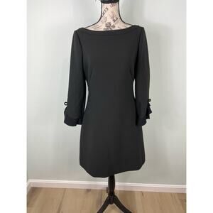 Kate Spade New York Black Boatneck Long sleeve knee Length Dress